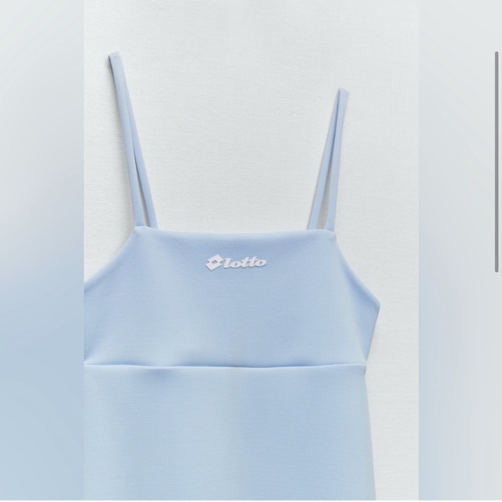 Zara x lotto collaboration dress powder baby blue size M coquette trendy tennis - Picture 5 of 6